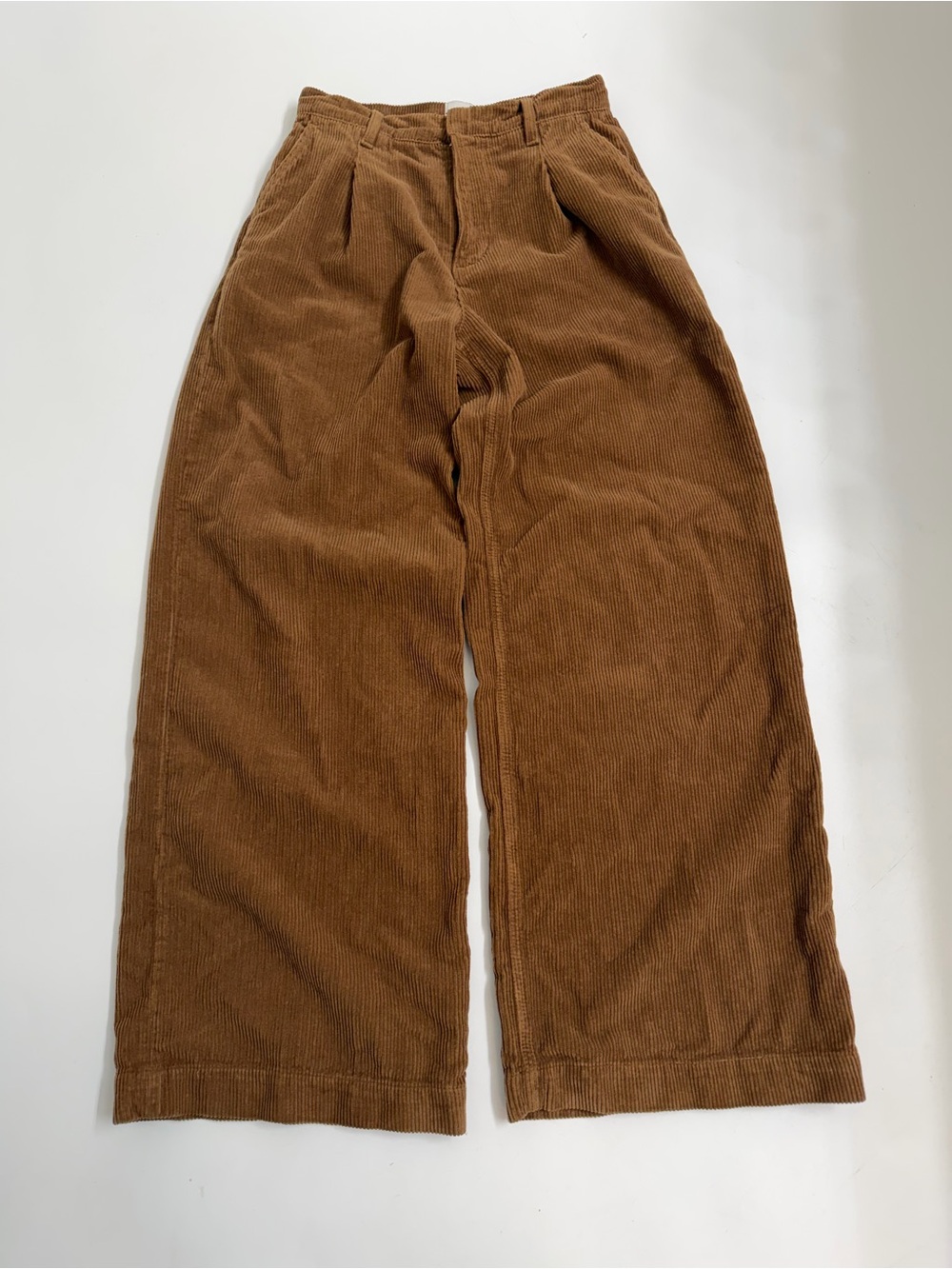 Reformation Malia Corduroy Wide Leg Pleated Pants Brown Size 25